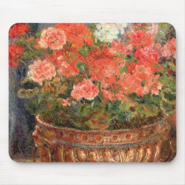 Pierre ein Renoir | Pelargonien in einem kupfernen Mousepad (Vorne)