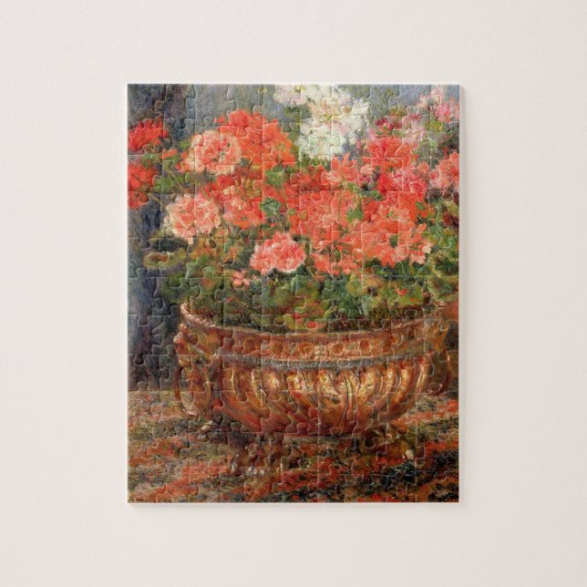 Pierre ein Renoir | Pelargonien in einem kupfernen Puzzle (Vertikal)