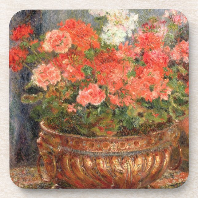 Pierre ein Renoir | Pelargonien in einem kupfernen Untersetzer (Vorderseite)