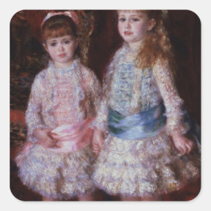 Pierre ein Renoir rosa und Blau Quadratischer Aufkleber
