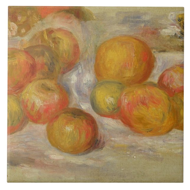 Pierre ein Renoir | Stillleben mit Äpfeln Fliese (Vorderseite)