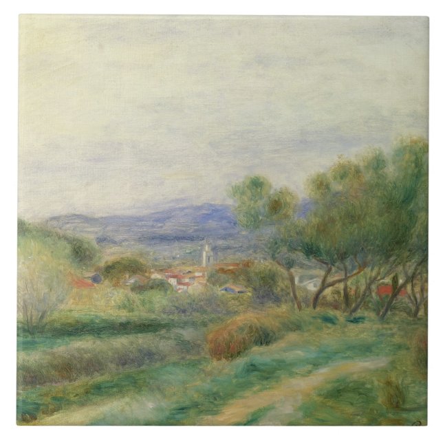 Pierre eine Renoir | Ansicht von La Seyne, Fliese (Vorderseite)