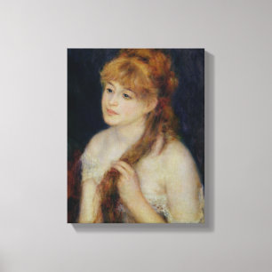 Pierre eine Renoir junge Frau, die ihr Haar Leinwanddruck