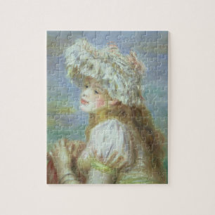 Pierre eine Renoir junge Frau in einem Spitzehut Puzzle