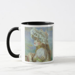Pierre eine Renoir junge Frau in einem Spitzehut Tasse