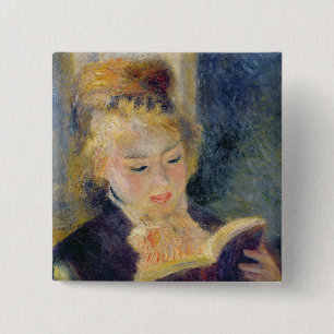 Pierre eine Renoir Mädchen-Lesung Button