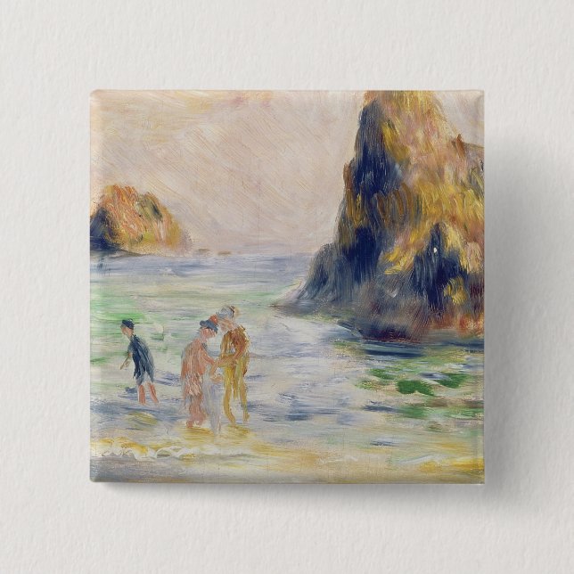 Pierre eine Renoir | Moulin Huet Bucht, Guernsey Button (Vorderseite)