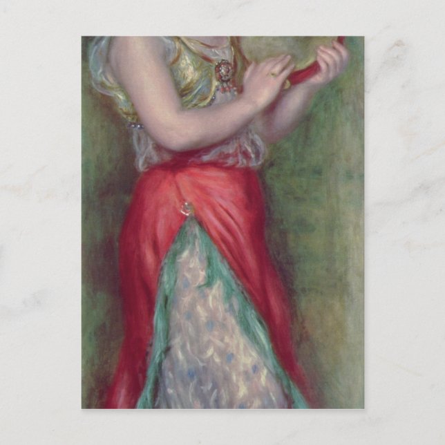 Pierre eine Renoir | Tänzerin mit Tambourine Postkarte (Vorderseite)