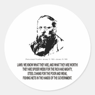 Pierre-Joseph Proudhon Runder Aufkleber