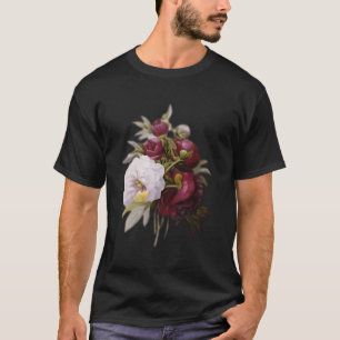 Pierre Joseph Redoute White Peony Paint Blume T-Shirt