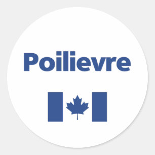 Pierre Poilievre Blue Canadian Flag Color Runder Aufkleber