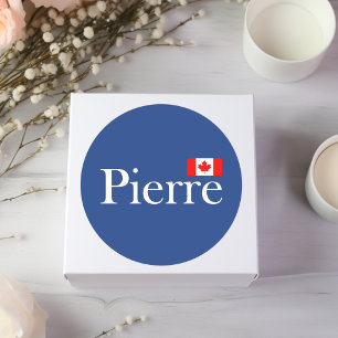 Pierre Poilievre mit Offizieller kanadischer Flagg Runder Aufkleber