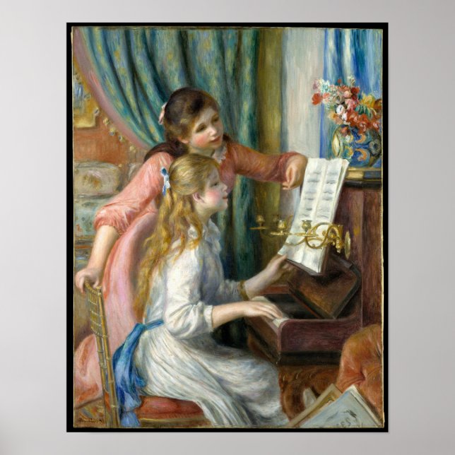 Pierre Renoir - Junge Mädchen am Piano Poster (Vorne)
