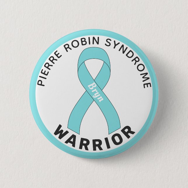 Pierre Robin Syndrom Warrior Ribbon White Button (Vorderseite)