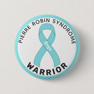 Pierre Robin Syndrom Warrior Ribbon White Button