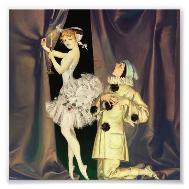 "Pierrot and Columbine" von FX Leyendecker Fotodruck (Vorne)