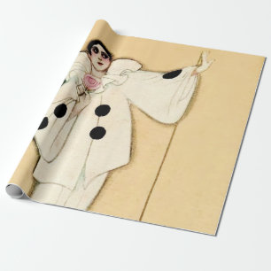 Pierrot mit rosa Rose von Sophia Chiostri Geschenkpapier