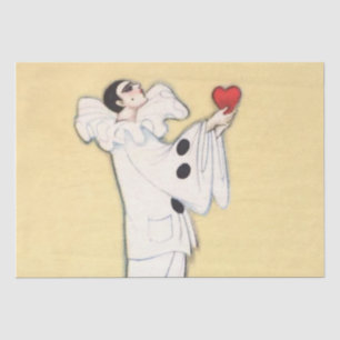 Pierrot mit rotem Herzen von Sophia Chiostri Seidenpapier