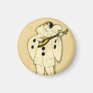Pierrot Serenades a Crescent Moon von Sophia Chios Magnet