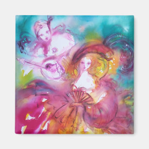 PIERROT UND ARLECCHINA Venetianischer Karneval, Magnet