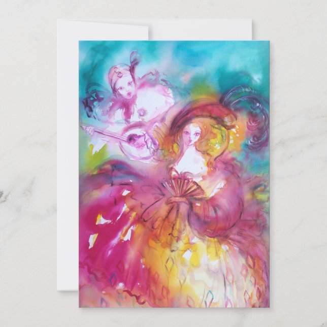 PIERROT UND ARLECCHINA Venezianischer Karneval, (Vorderseite)