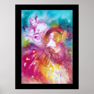 PIERROT UND ARLECCHINA Venezianischer Karneval, Poster