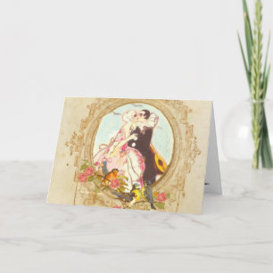 Pierrot und Columbine Karte