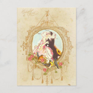 Pierrot und Columbine Postkarte