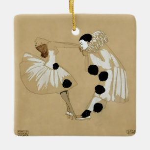 „Pierrot und Columbine“ von Leo Rauth Keramikornament