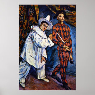 Pierrot und Harlekin, Karneval durch Paul Cezanne Poster