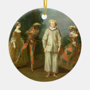 Pierrot und Harlekin Keramikornament