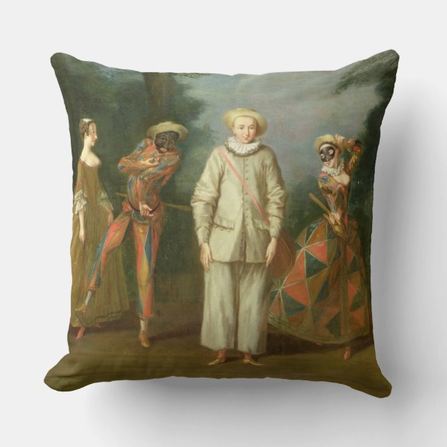 Pierrot und Harlekin Kissen (Vorderseite)