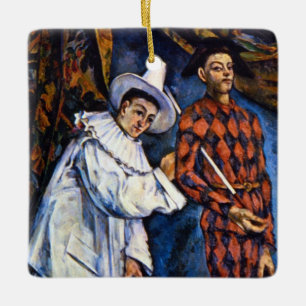 Pierrot und Harlekin, Mardi Gras von Paul Cézanne Keramikornament
