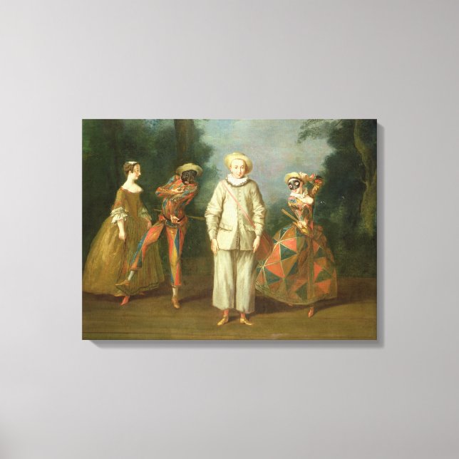 Pierrot und Harlequin Leinwanddruck (Vorderseite)