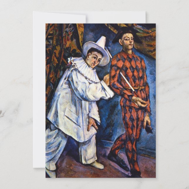 Pierrot und Harlequin, Mardi Gras von Paul Cezanne (Vorderseite)