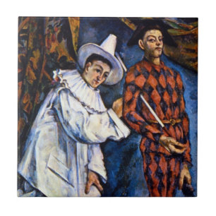 Pierrot und Harlequin, Mardi Gras von Paul Cezanne Fliese