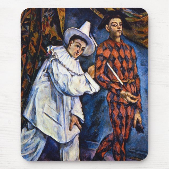 Pierrot und Harlequin, Mardi Gras von Paul Cezanne Mousepad (Vorne)