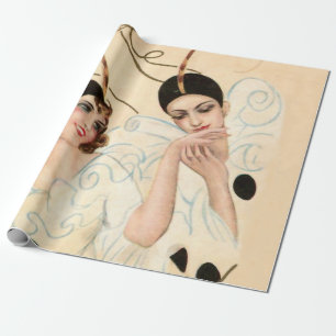 Pierrot und Pierrette Händekuß von Sophia Chiostri Geschenkpapier