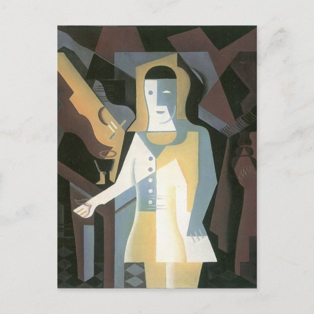 Pierrot von Juan Gris Postkarte (Vorderseite)