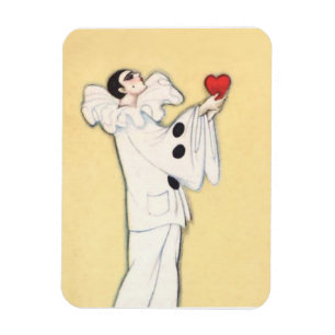 Pierrot with Red Heart von Sophia Chiostri Magnet