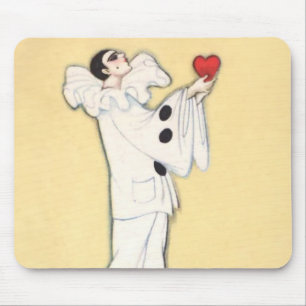 Pierrot with Red Heart von Sophia Chiostri Mousepad