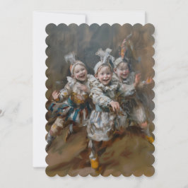 Pierrots - flache Einladungsgröße: 12,7 cm x 17,8 Einladung