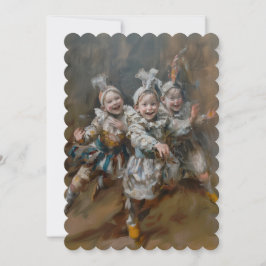 Pierrots - flache Einladungsgröße: 12,7 cm x 17,8 Einladung