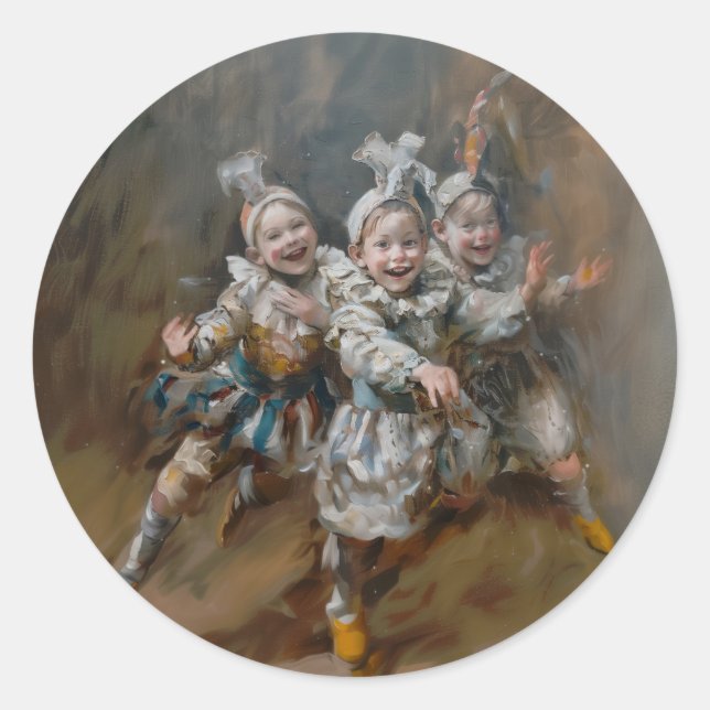 Pierrots - Rundkleber für Stationery Runder Aufkleber (Vorderseite)