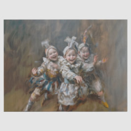 Pierrots - Zierpapier für Ölgemälde Seidenpapier