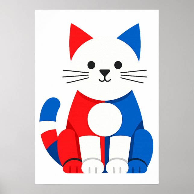 Piet Cat Printable Digital Download Poster (Vorne)