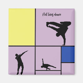 Piet Lieben Dance Mondrian Street Hiphop Style Magnet