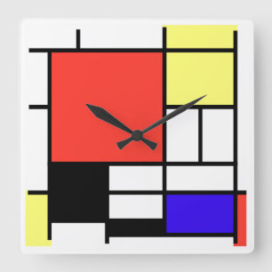 Piet Mondriaan , 1926 Composition Quadratische Wanduhr