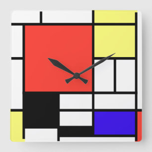 Piet Mondriaan, 1926 Zusammensetzung Quadratische Wanduhr