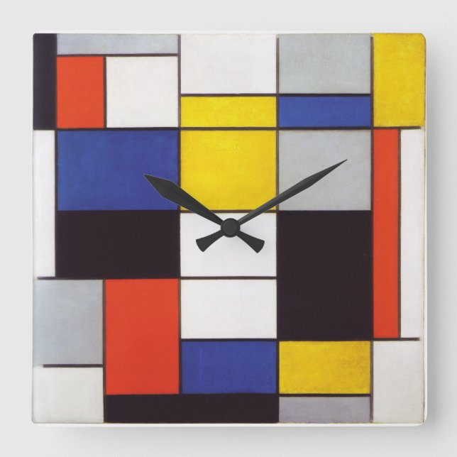 PIET MONDRIAAN - Compositon A 1923 Quadratische Wanduhr (Vorderseite)
